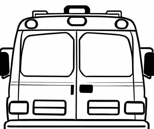 Ambulance Coloring Page 1 for Kids