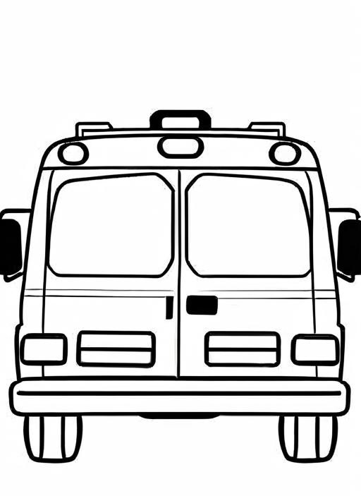 Ambulance Coloring Page 1 for Kids