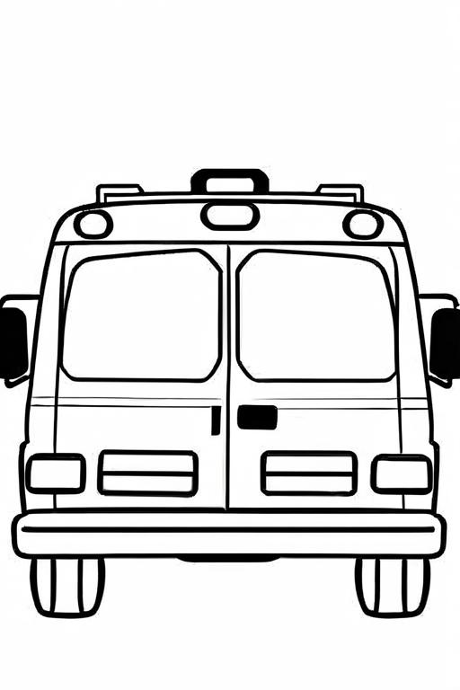 Ambulance Coloring Page 1 for Kids