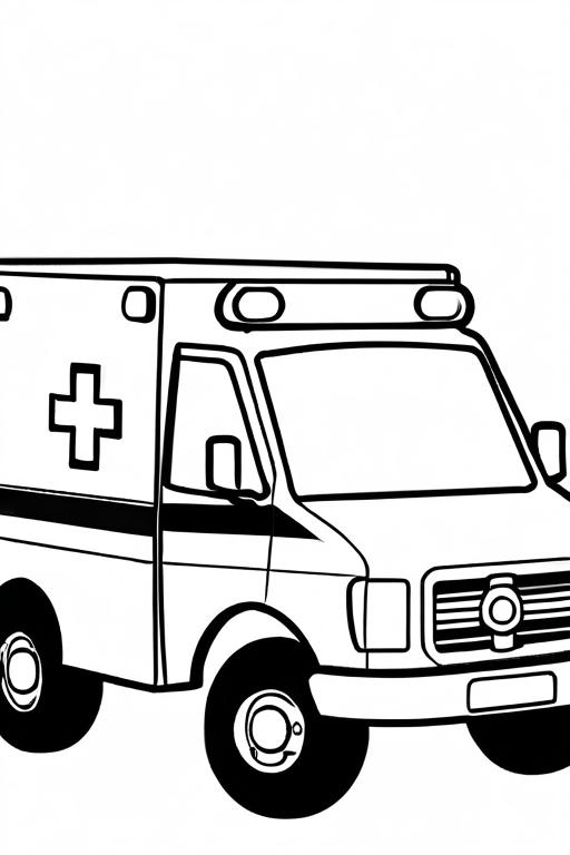 Ambulance Coloring Page 10 for Kids