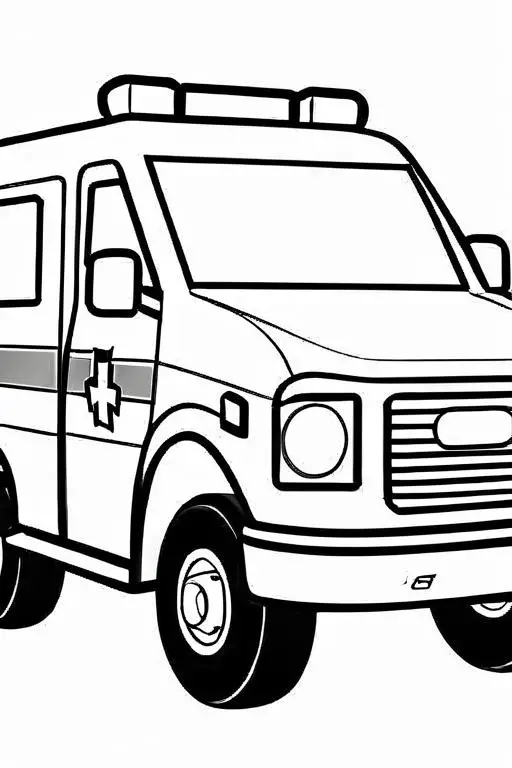 Ambulance Coloring Page 11 for Kids