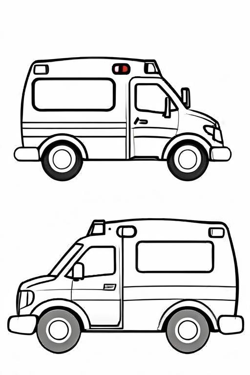 Ambulance Coloring Page 12 for Kids