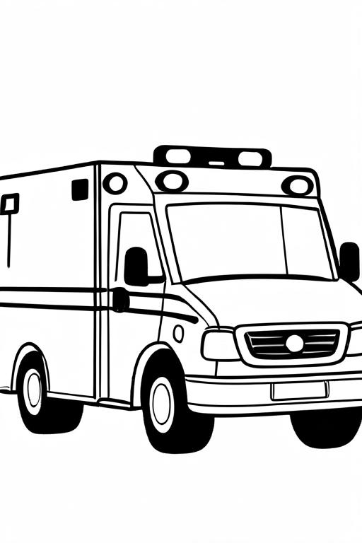 Ambulance Coloring Page 14 for Kids