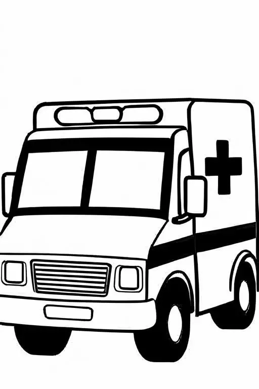 Ambulance Coloring Page 2 for Kids