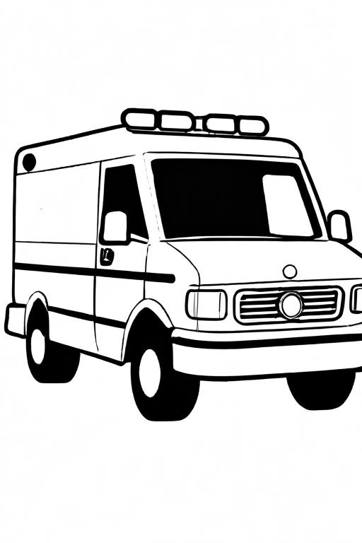 Ambulance Coloring Page 3 for Kids