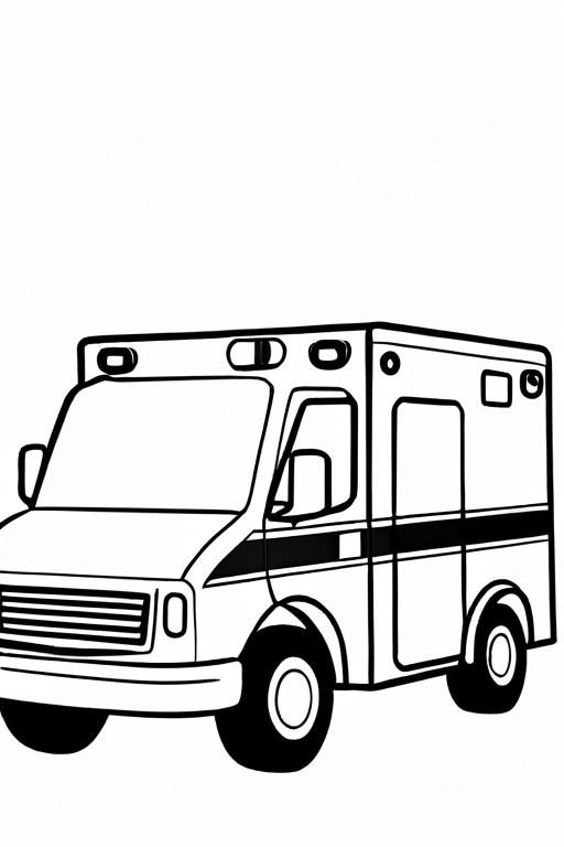 Ambulance Coloring Page 4 for Kids