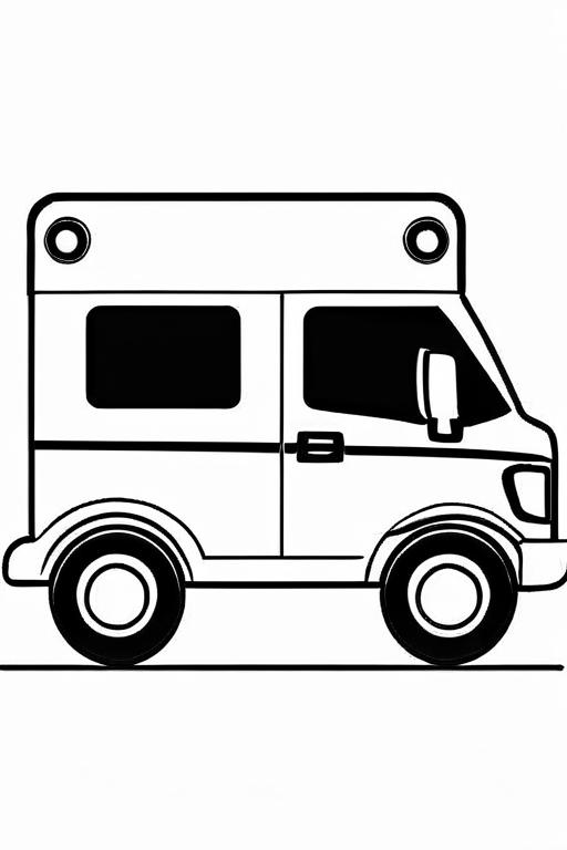 Ambulance Coloring Page 5 for Kids