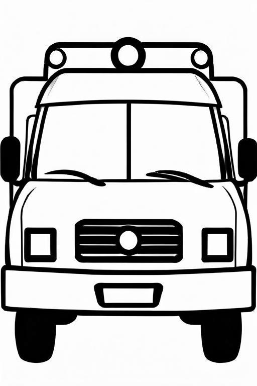 Ambulance Coloring Page 7 for Kids