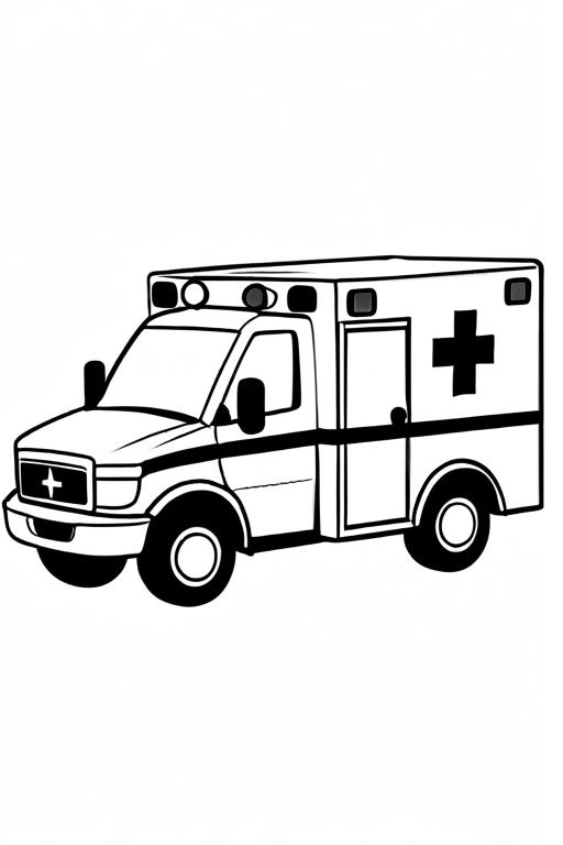 Ambulance Coloring Page 8 for Kids