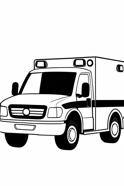 Ambulance Coloring Page 9 for Kids