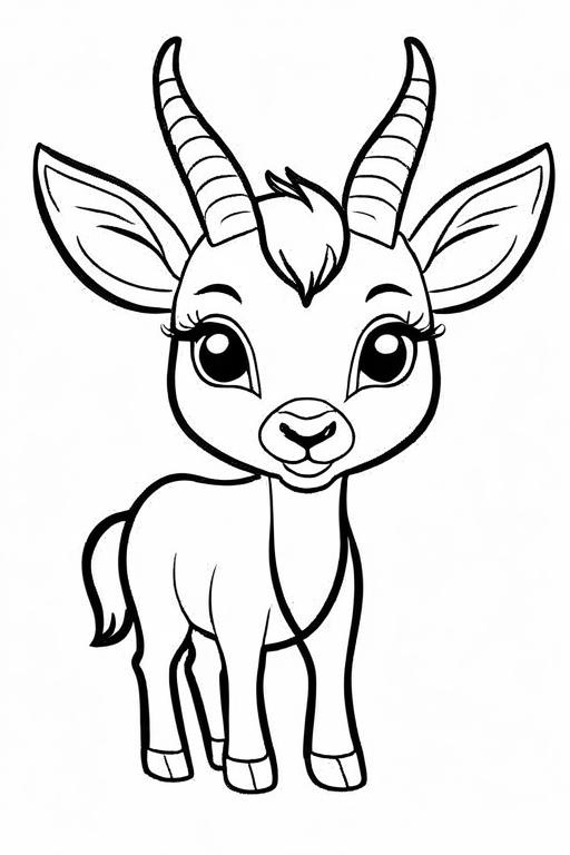 Antelope Coloring Page 10 for Kids