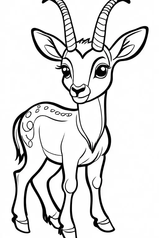 Antelope Coloring Page 11 for Kids