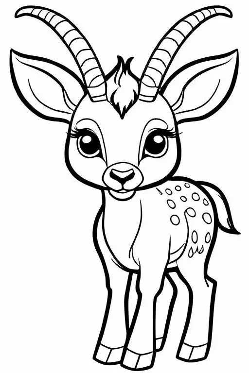 Antelope Coloring Page 12 for Kids