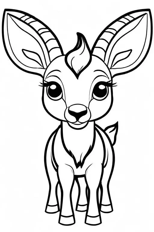 Antelope Coloring Page 13 for Kids