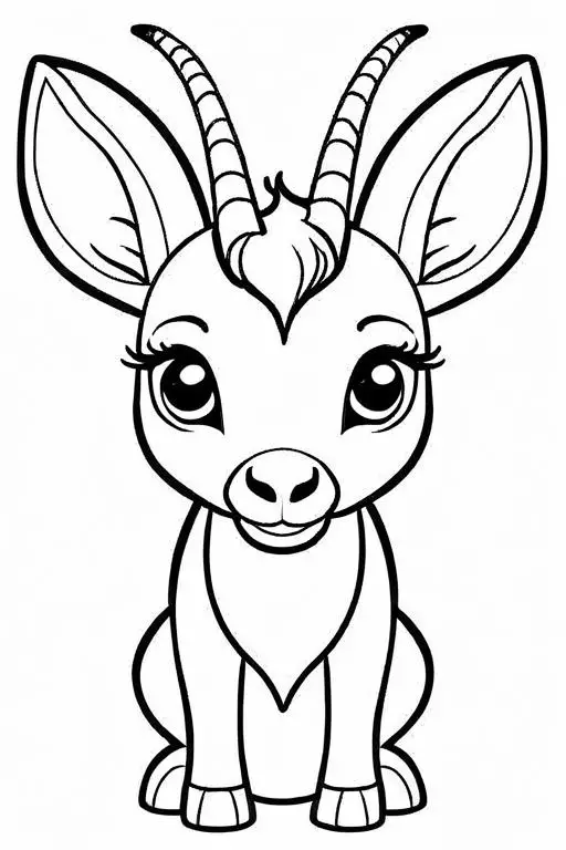 Antelope Coloring Page 14 for Kids