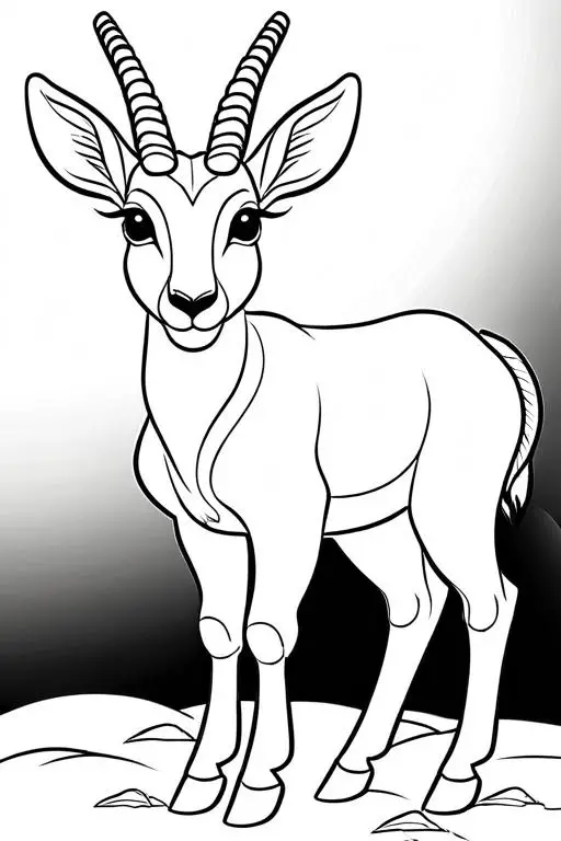 Antelope Coloring Page 15 for Kids