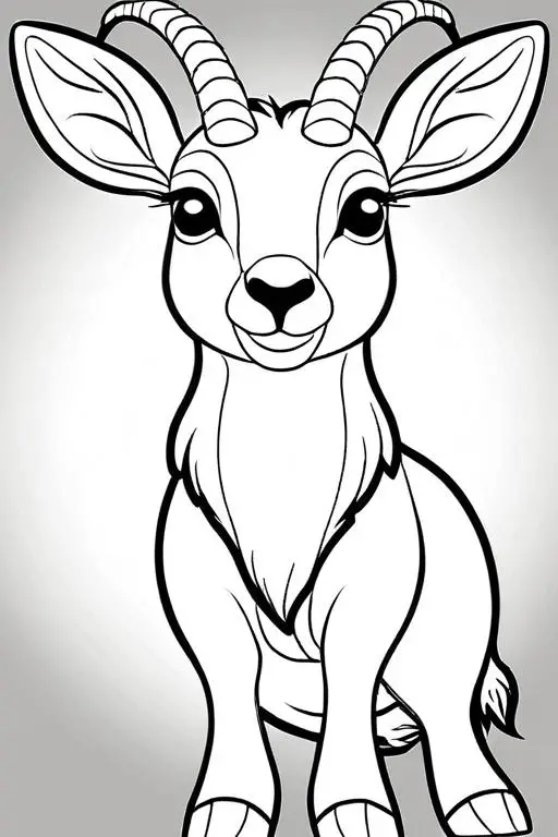 Antelope Coloring Page 17 for Kids