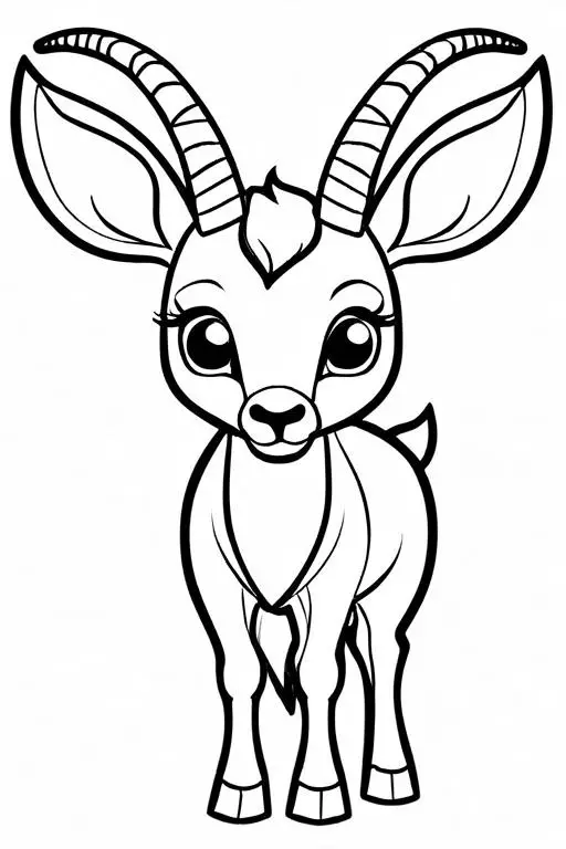 Antelope Coloring Page 18 for Kids