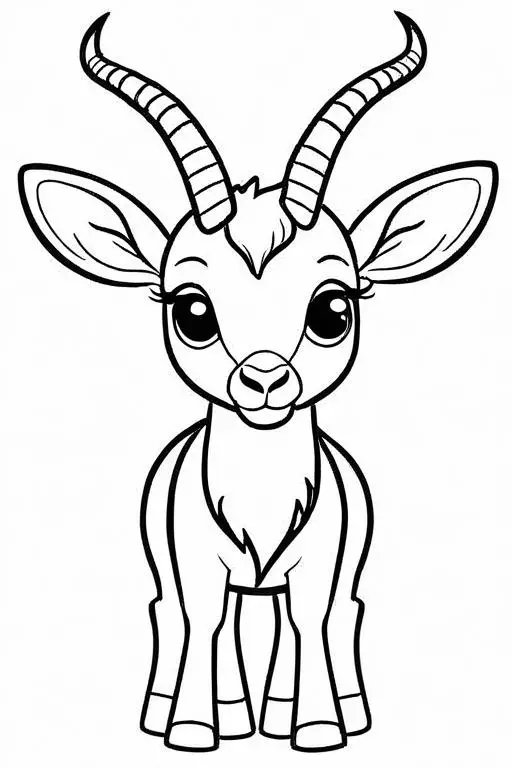 Antelope Coloring Page 2 for Kids