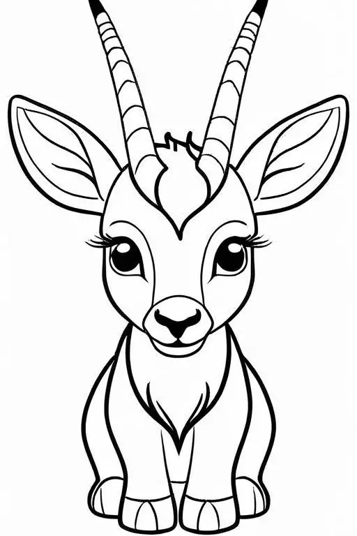 Antelope Coloring Page 21 for Kids