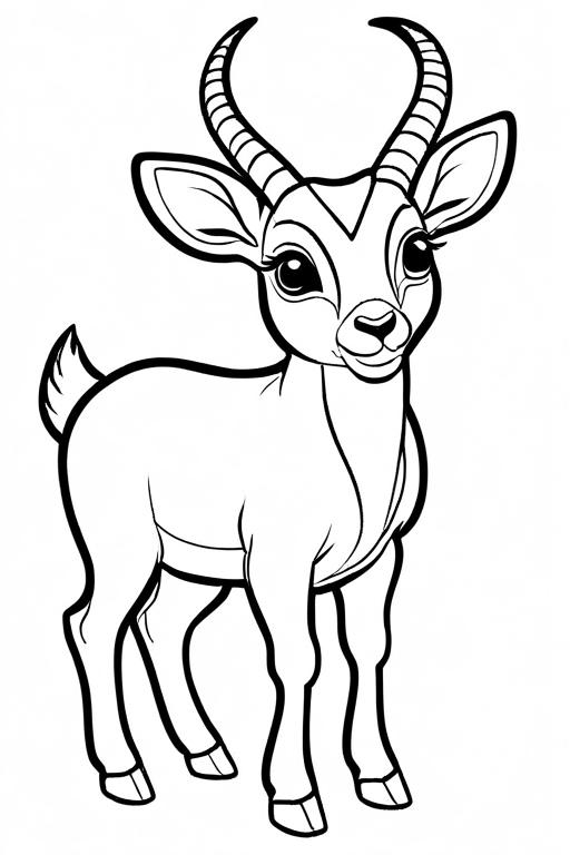 Antelope Coloring Page 22 for Kids