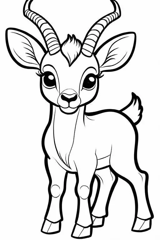 Antelope Coloring Page 24 for Kids