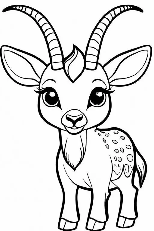 Antelope Coloring Page 25 for Kids