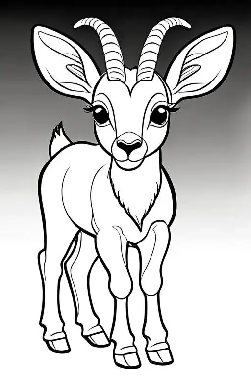 Antelope Coloring Page 29 for Kids