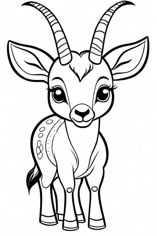 Antelope Coloring Page 3 for Kids