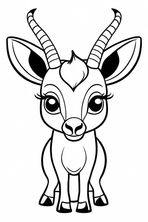 Antelope Coloring Page 30 for Kids