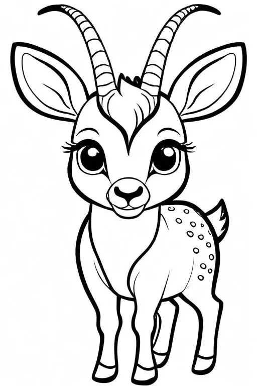 Antelope Coloring Page 32 for Kids