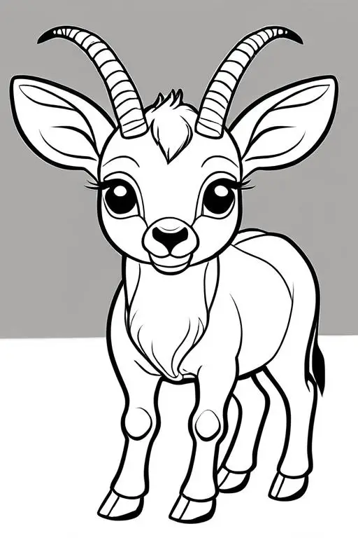 Antelope Coloring Page 33 for Kids