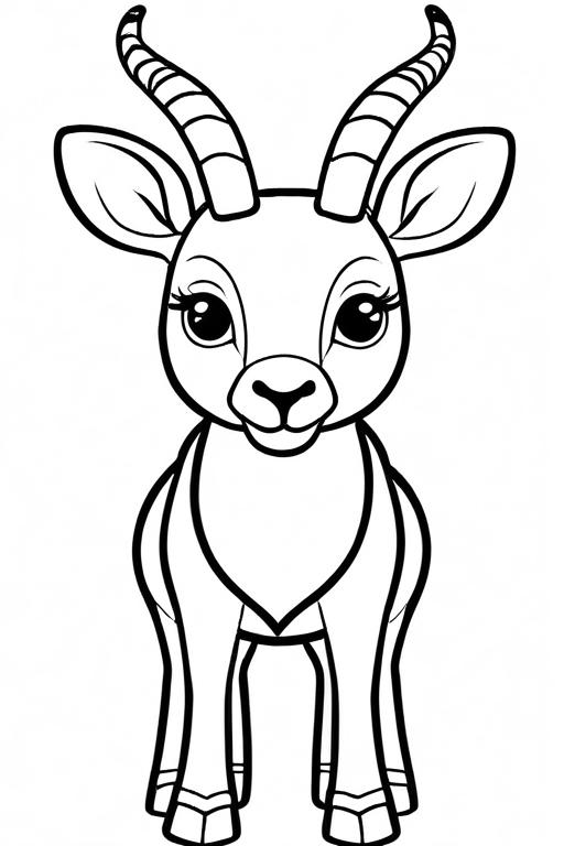 Antelope Coloring Page 34 for Kids