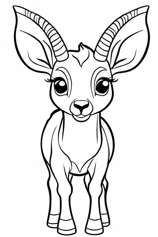 Antelope Coloring Page 36 for Kids