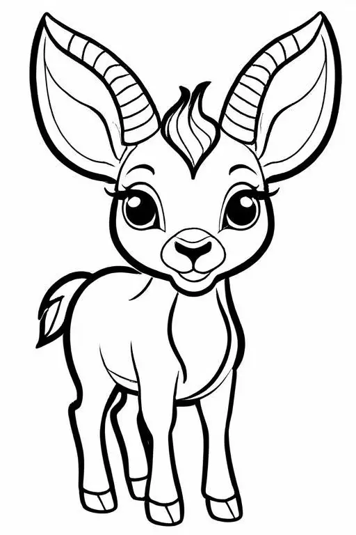 Antelope Coloring Page 37 for Kids