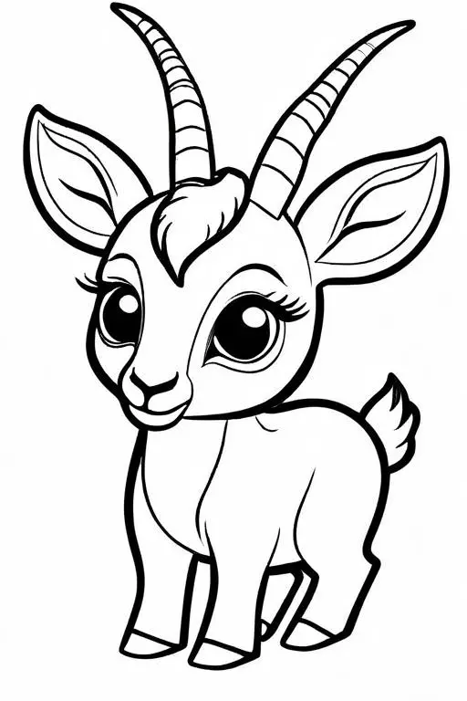 Antelope Coloring Page 4 for Kids