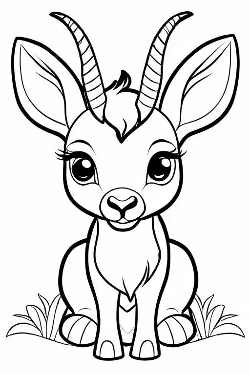 Antelope Coloring Page 5 for Kids