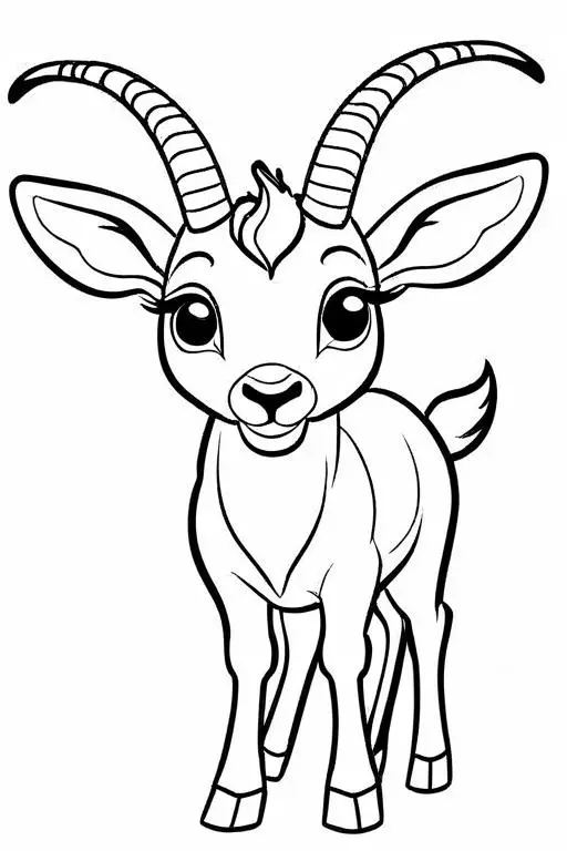 Antelope Coloring Page 6 for Kids