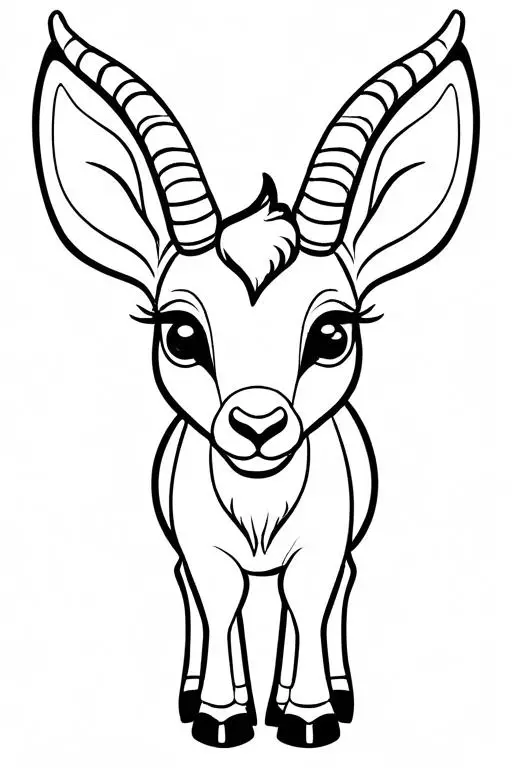 Antelope Coloring Page 7 for Kids