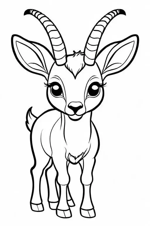 Antelope Coloring Page 8 for Kids