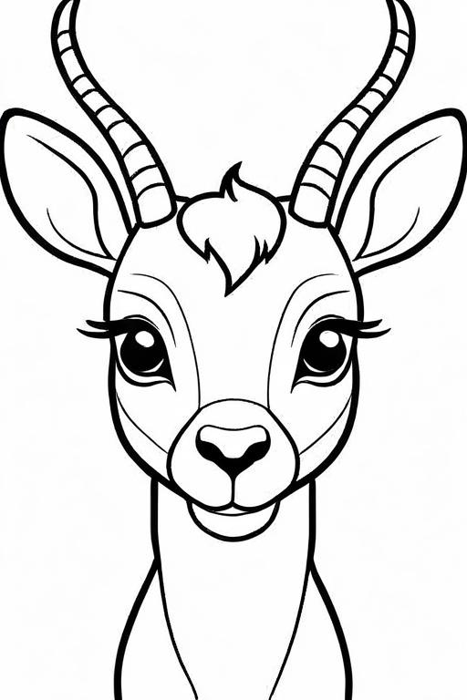 Antelope Coloring Page 9 for Kids