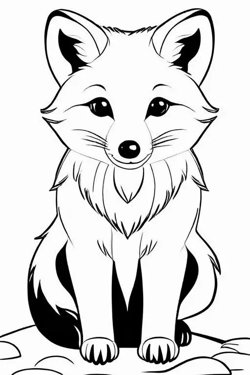 Arctic Fox Coloring Page 3 for Kids