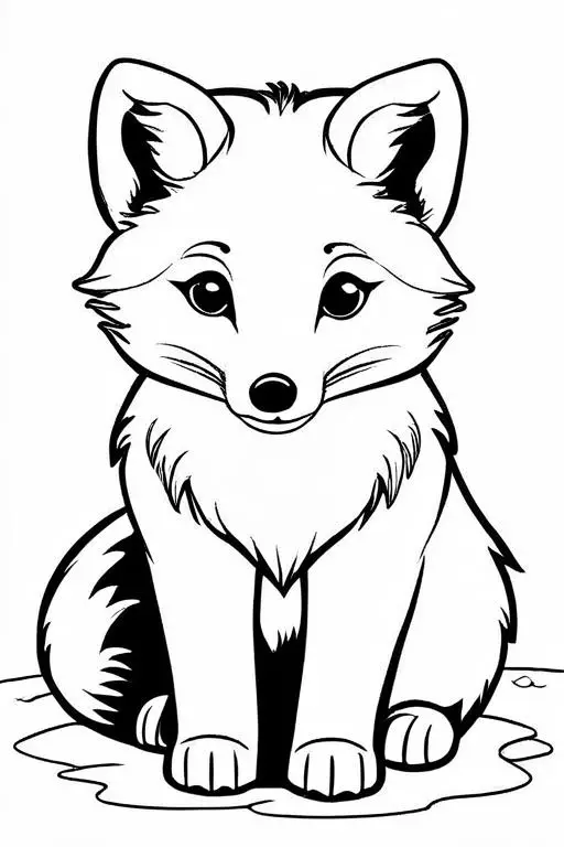 Arctic Fox Coloring Page 4 for Kids