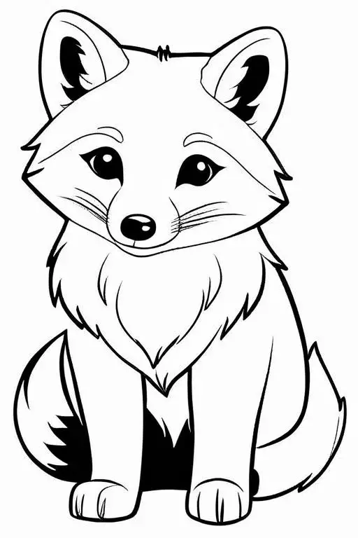 Arctic Fox Coloring Page 6 for Kids