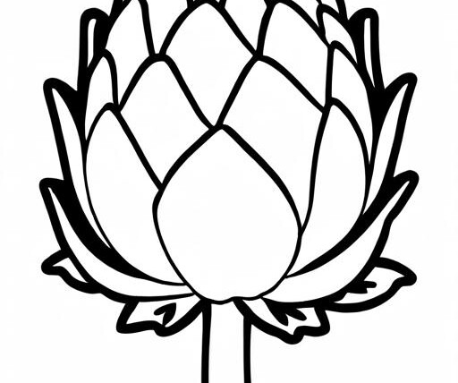 Artichoke Coloring Page 1 for Kids