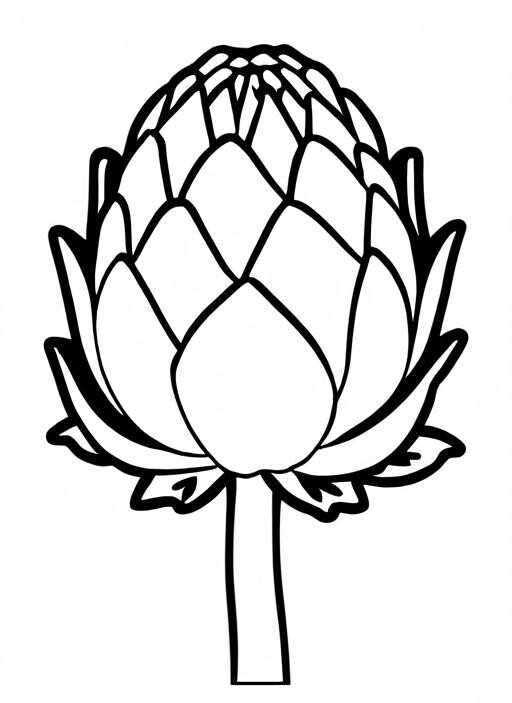 Artichoke Coloring Page 1 for Kids