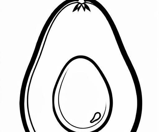 Avocado Coloring Page 1 for Kids