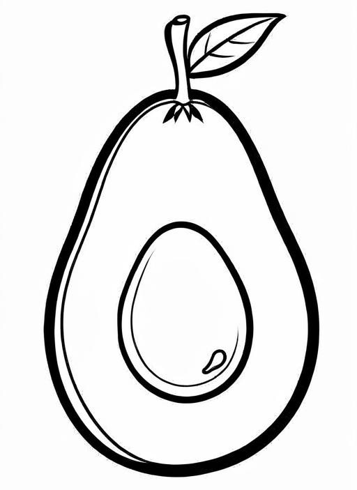 Avocado Coloring Page 1 for Kids