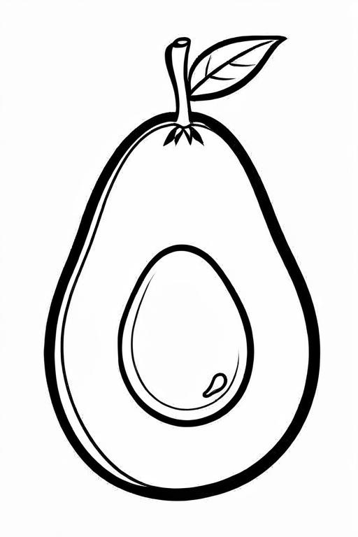 Avocado Coloring Page 1 for Kids