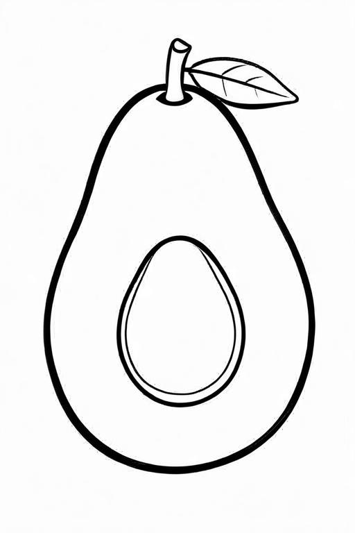 Avocado Coloring Page 12 for Kids